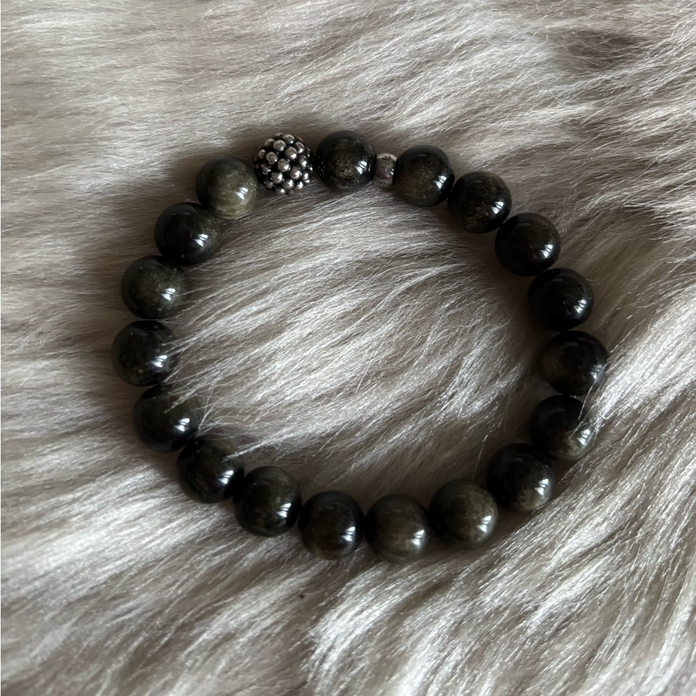 Lagos golden obsidian beaded bracelet